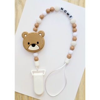 Prendedor de chupeta Urso personalizado (nomes com até 10 letras) em Oferta na Shopee