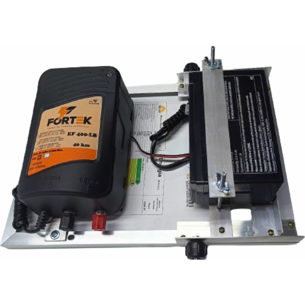 Eletrificador Hibrido 12V / AC 220V e painel solar com bateria - FK40k em Oferta na Shopee