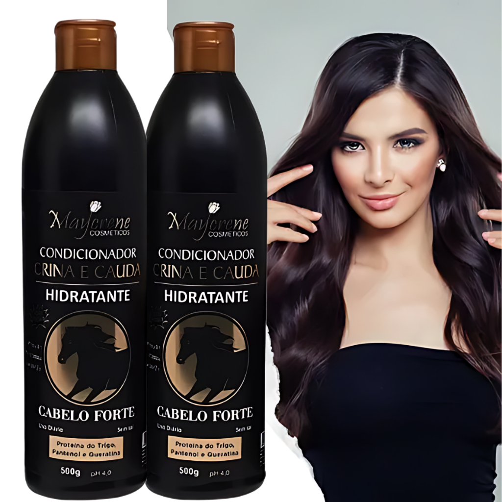 Kit Capilar Crina e Cauda Fortalecedor Shampoo e Condicionador 500ml Cada em Oferta na Shopee
