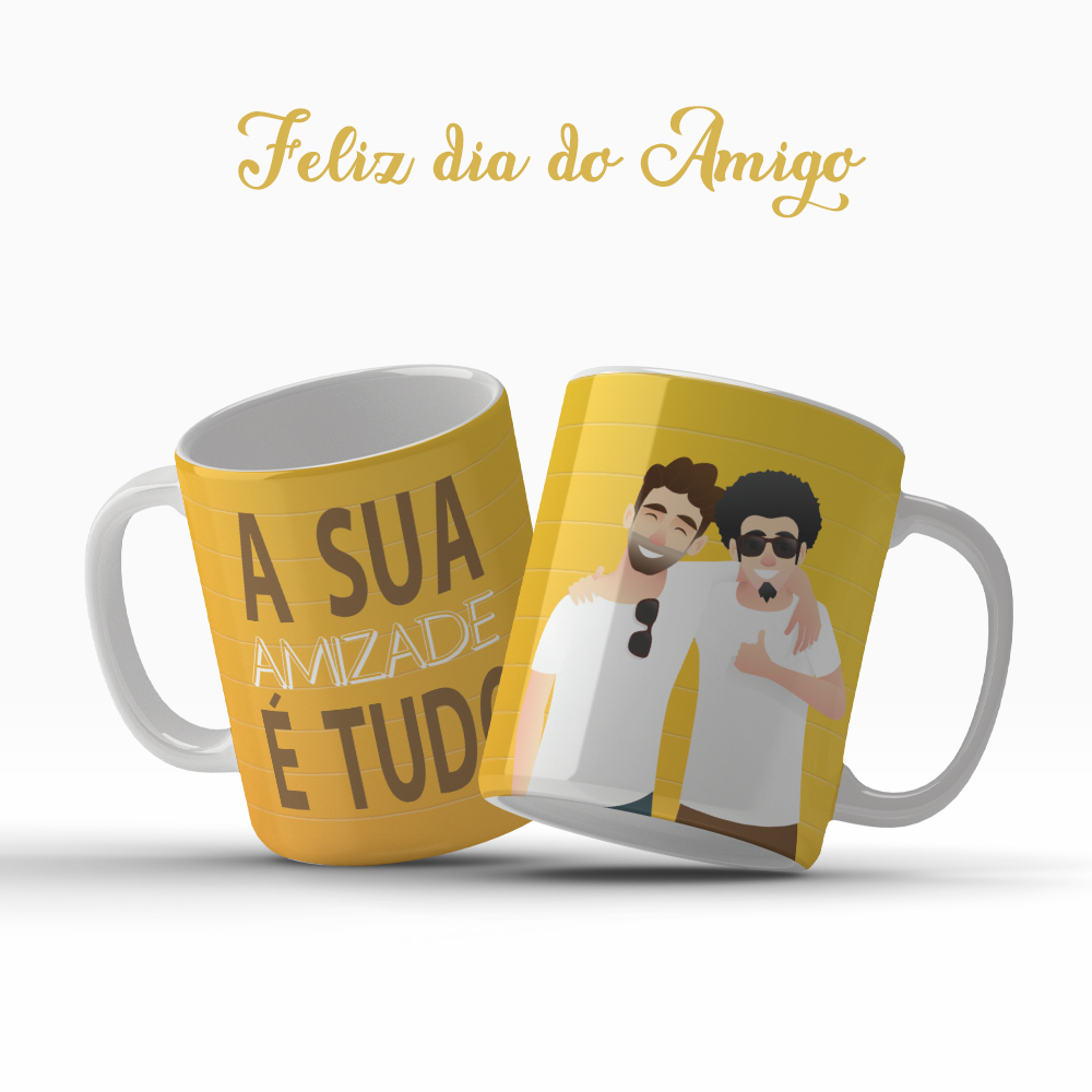 Caneca Dia Do Amigo Amizade A Sua Amizade É Tudo Best Friends Presente Especial OFERTA RELAMPÂGO