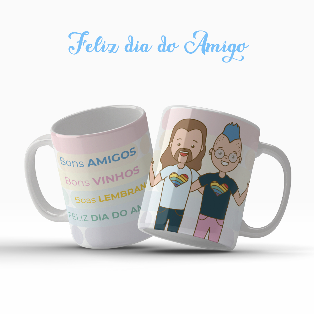 Caneca Dia Do Amigo Amizade Amigos Vinhos Lembranças Best Friends Presente Especial OFERTA RELAMPÂGO