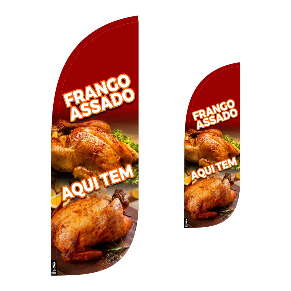 Wind Banner Frango Assado 2,0m Dupla Face Somente Tecido em Oferta na Shopee