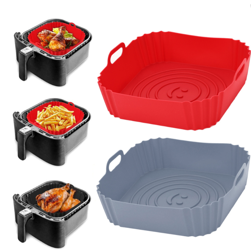Forma De Silicone Quadrada Para Air Fryer Antiaderente Reutilizável Envio Rápido em Oferta na Shopee