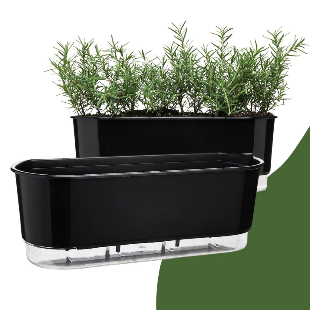 2 Jardineira Autoirrigável Vaso Raiz Grande 5 Litros Para Horta e Jardim Colorido Drenos e Reservatório Auto Irrigável