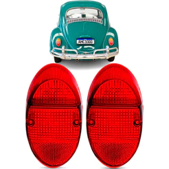 Par Lentes Lanterna Traseira Fusca Fusquinha 1200 1300 Rubi
