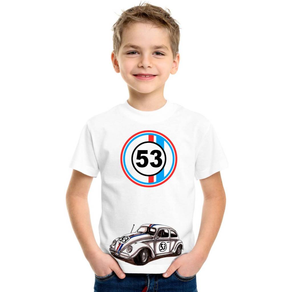Camiseta Fusca Herbie 53 carro Infantil carro fsquinha se meu fusca falasse C