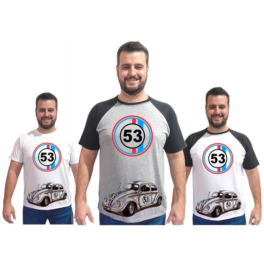 Camiseta Fusca Herbie 53 carro Adulto Infantil carro fsquinha se meu fusca falasse D