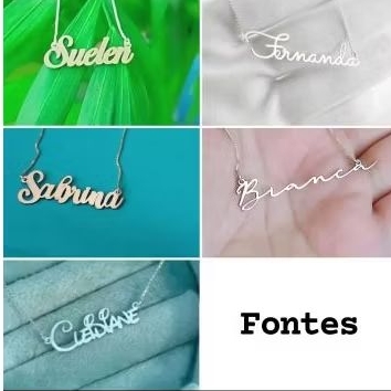 Colar com Nome Personalizado Qualquer Fonte Prata 925 ou Banhado a Ouro em Oferta na Shopee