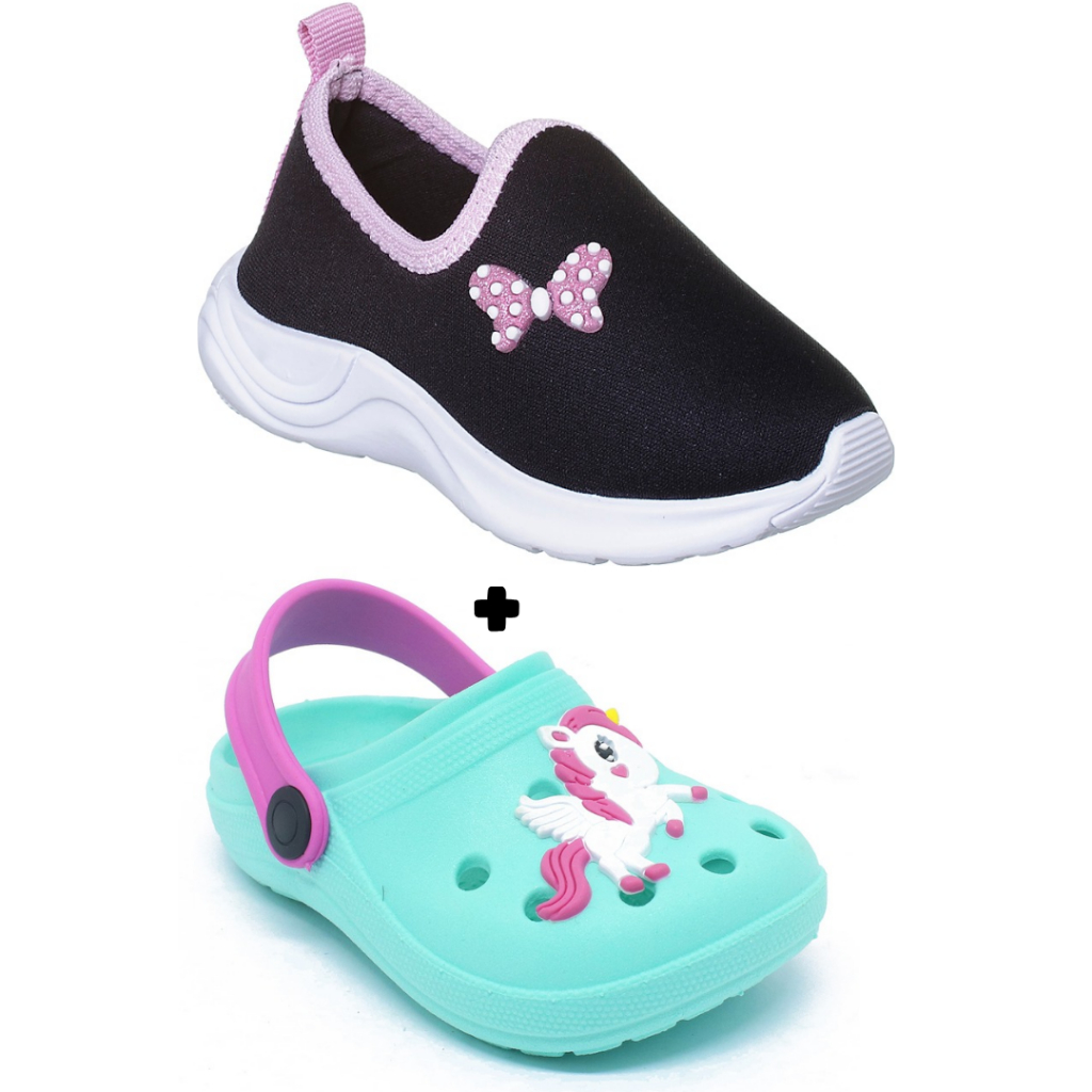 tênis infantil menina calce fácil mais babuche infantil feminino escolar moda leve e confortável