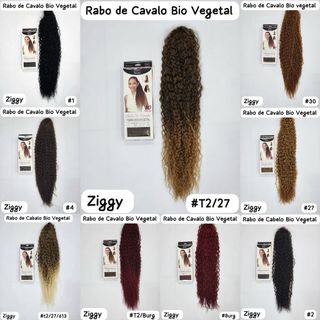 Rabo de Cavalo Cacheado - FIBRA BIO VEGETAL  80CM Modelo: ZIGGY ZHANGHAIR  Kinky Drawstring Pony Tail Fake For Women Girl Party