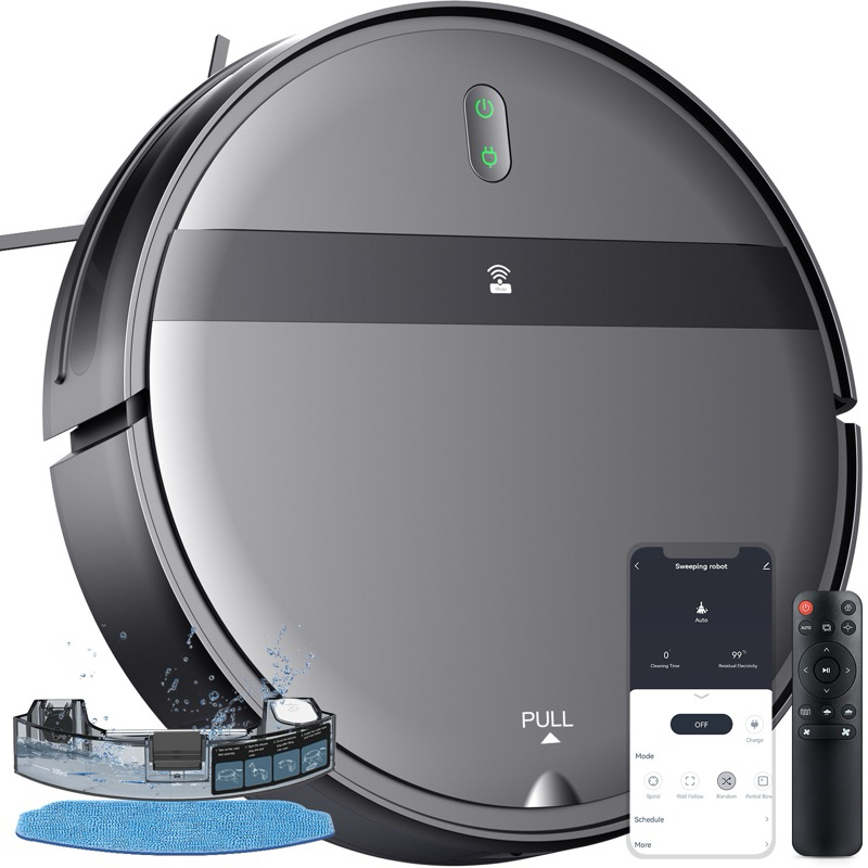 Robô Inteligente Aspirador de Pó Automático Limpeza Doméstico Sensores Anti- queda com Con...