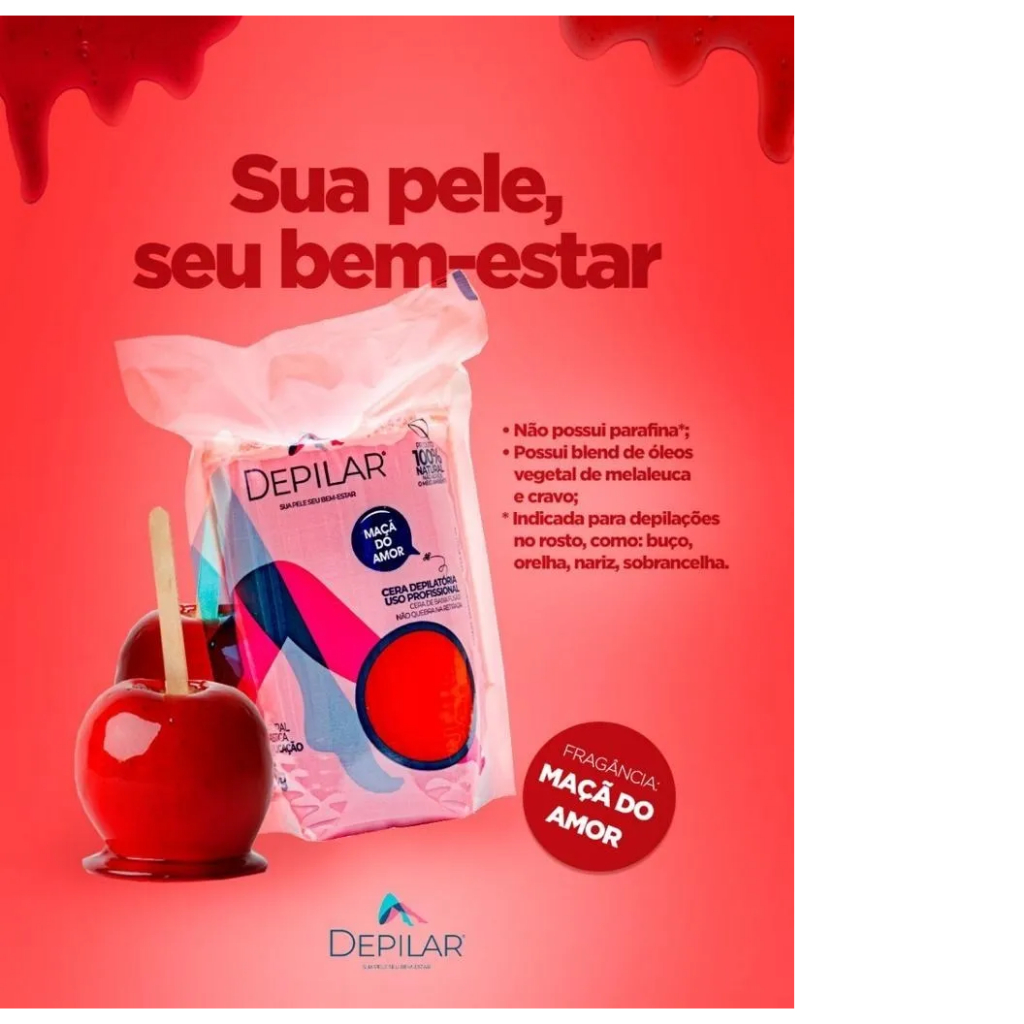 Depilar Cera Depilatória de Maçã do Amor Com Óleos Vegetais