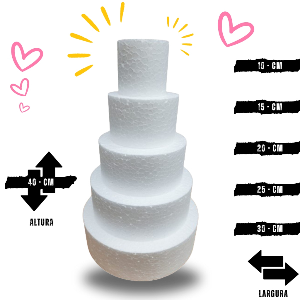 Base De Isopor 5 Andar Maquete Com 30cm 25cm 20cm 15cm 10cm