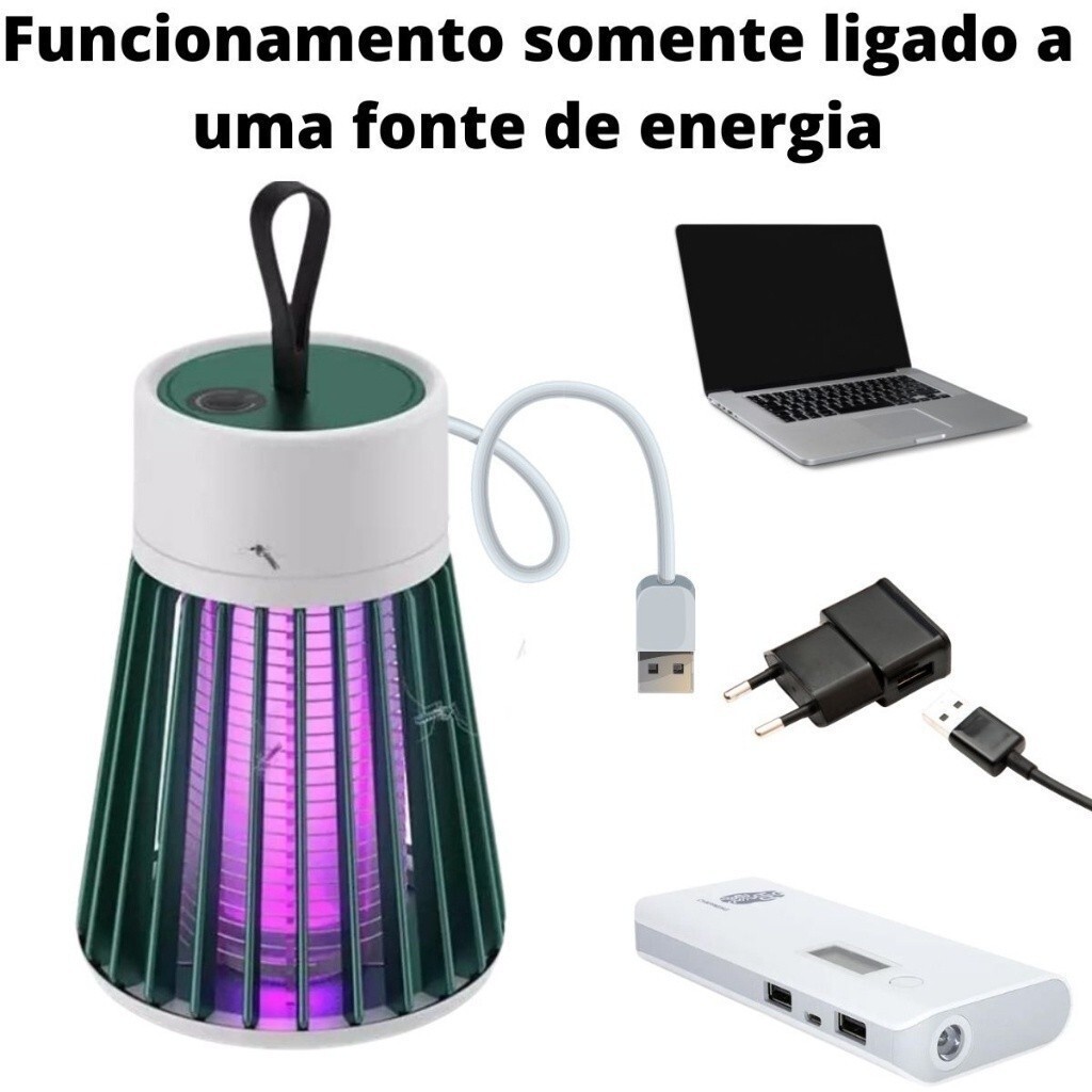 Armadilha Mata Mosquito Repelente LED UV Eletrônico Pernilongo Insetos 110V/220V USB Sem Radiação