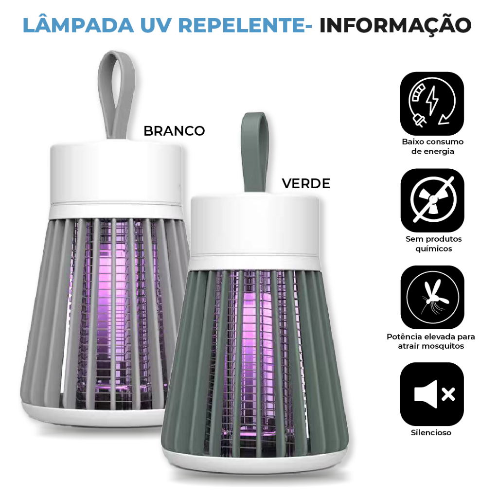 Lâmpadas Mata Mosquito Repelente LED UV Eletrônico Pernilongo 110V/220V USB Sem Radiação