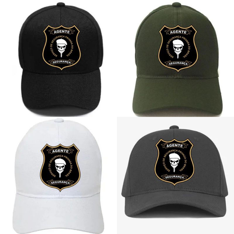 Boné Agente se Segurança, uniforme, vigia, porteiro, vigilante, prevenção de perdas, tradicional