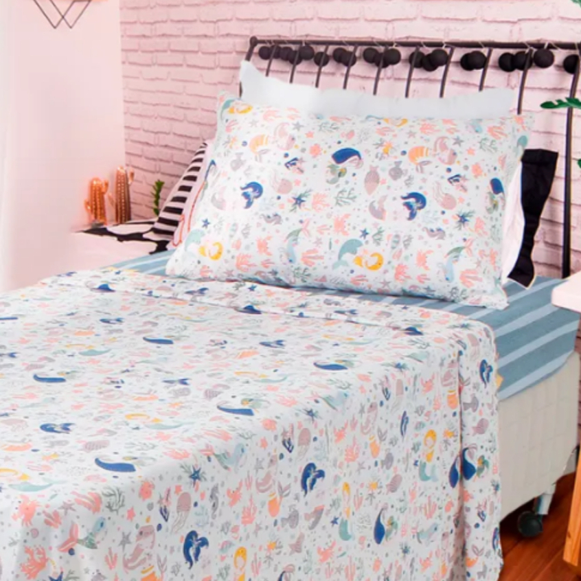 Kit 5 Jogo De Cama Solteiro 2 Peças Feminino Masculino 170 Fios Com Elástico Estampas Variadas