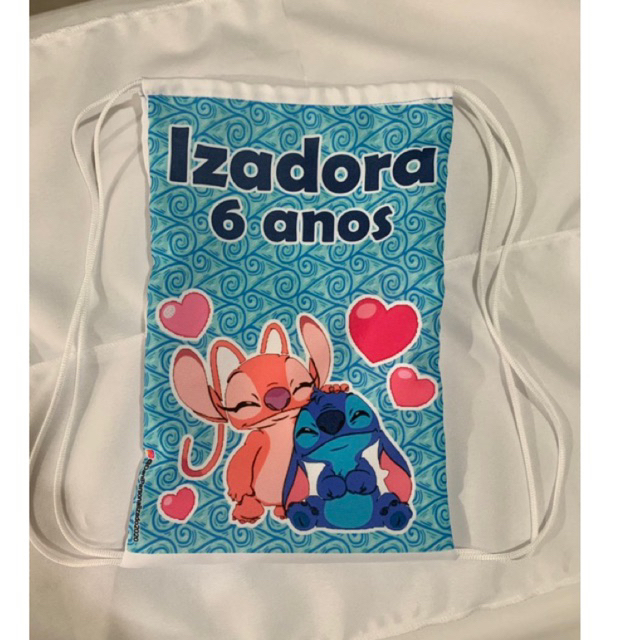 Mochilinha Surpresa - 10 Sacochila, Sacolinha surpresa Stitch Lembrancinha Personalizada