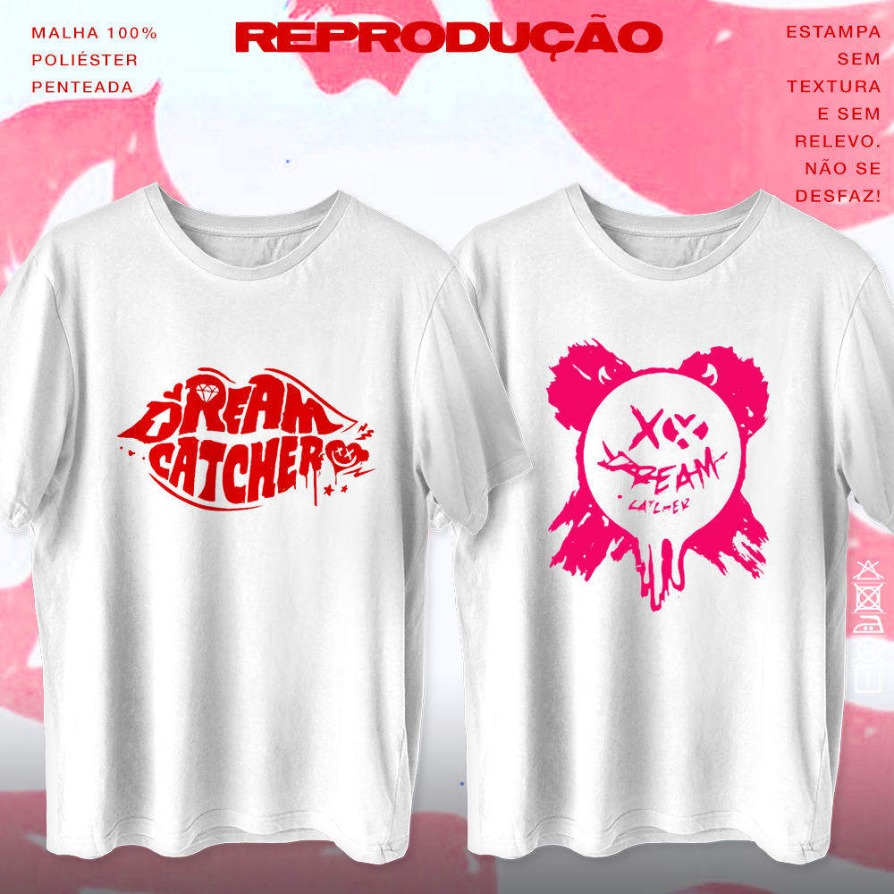 [REPRODUÇÃO] Camiseta Unissex DREAMCATCHER 'Dream Kiss' Primavera Sound 'Pink Monster' KPOP