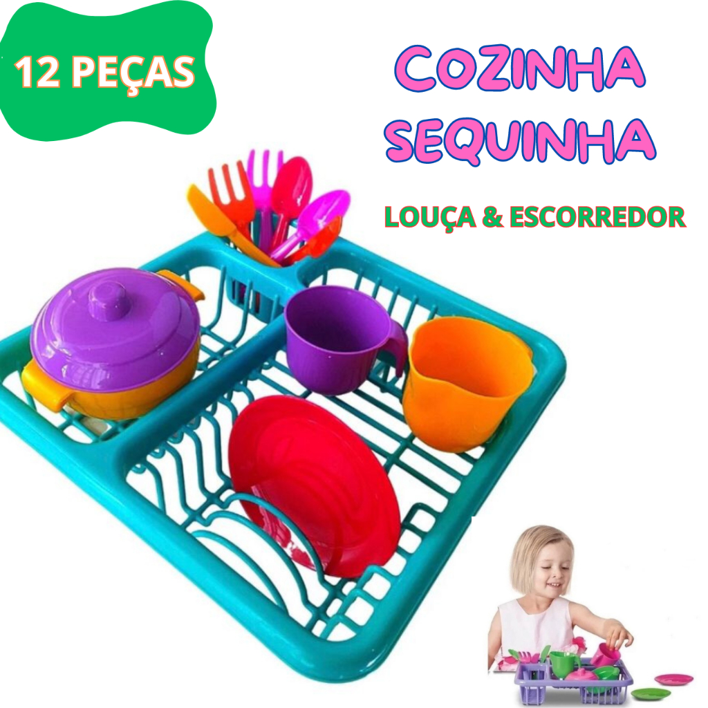 Kit Cozinha Brinquedo Infantil Panelinhas Escorredor Brinquedo De Menina Briquedos De Menina