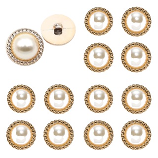 30 Peças Botão De Costura 18mm Pérola Dourado Roupa em Oferta na Shopee