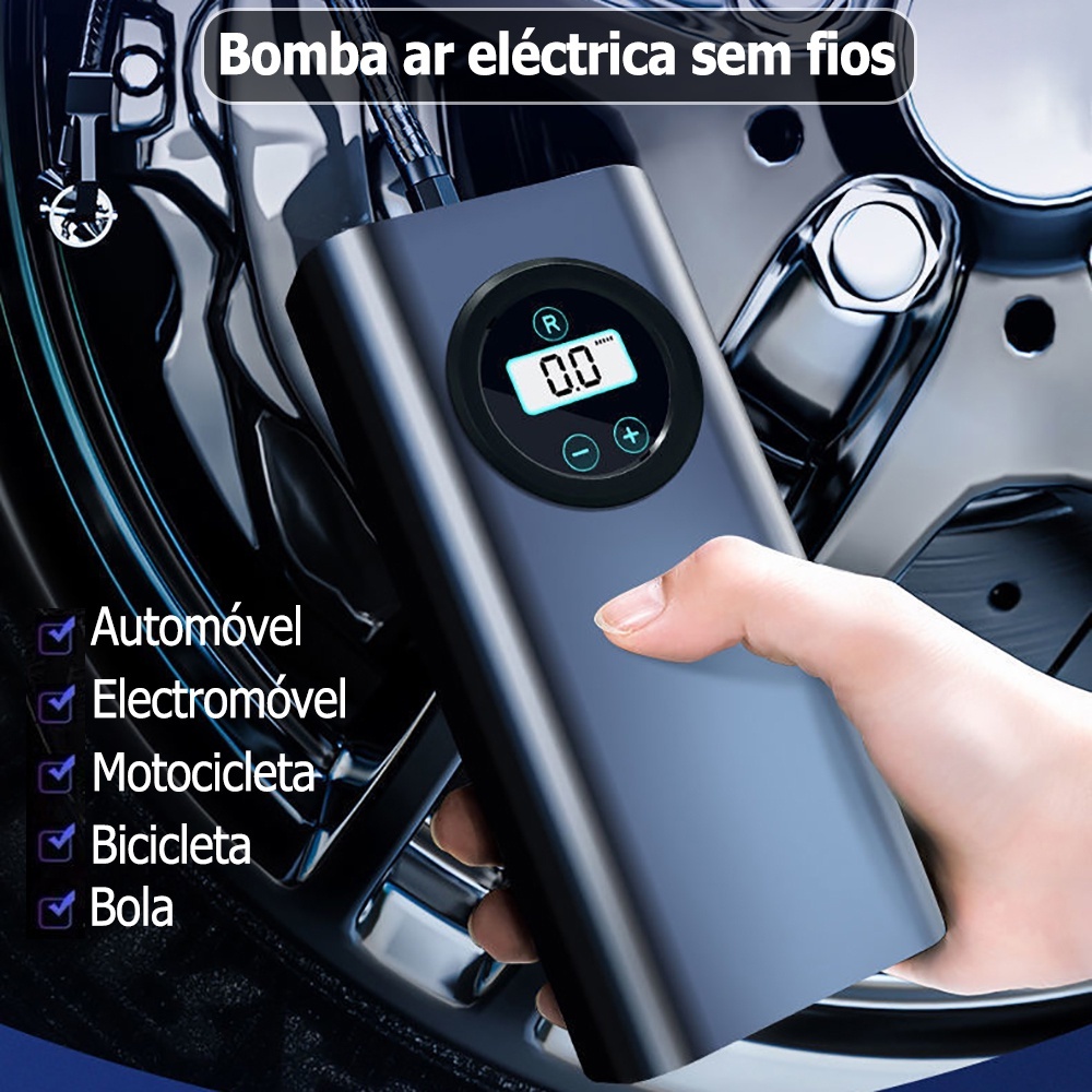 Newboler 150PSI display digital bomba de ar elétrica sem fio pneu inflator motocicleta carro bicicleta compressor de ar portátil em Oferta na Shopee