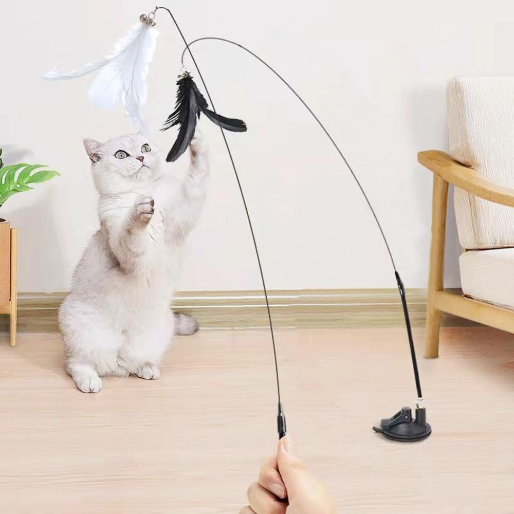 Simulação De Pássaros De Gato Interativo Brinquedo De Pena Engraçado Com Sino Brincando Varinha Para Gatinhos Suprimentos Gatos