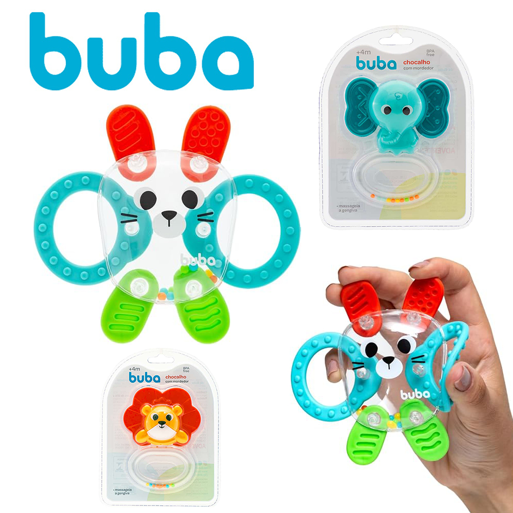 Mordedor com Chocalho do Bebê Buba em Oferta na Shopee