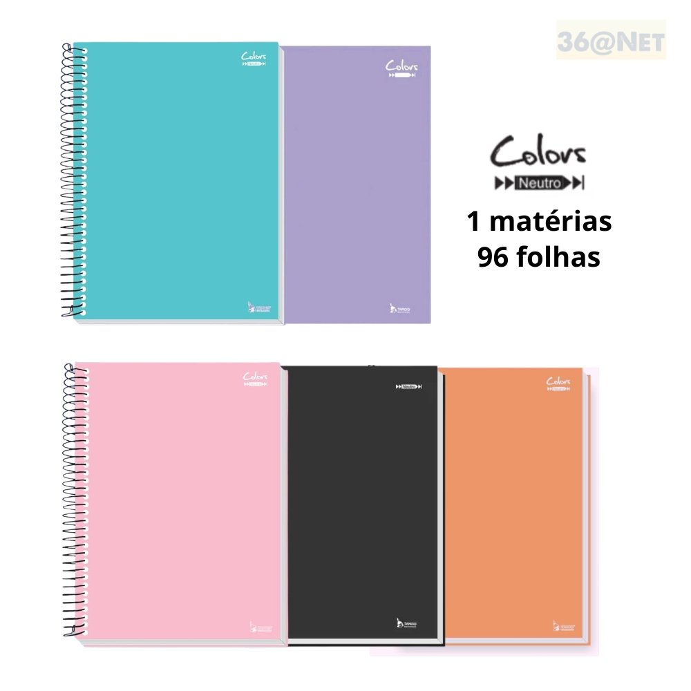 Caderno 1 materia 96 folhas grande Colors Tamoio em Oferta na Shopee