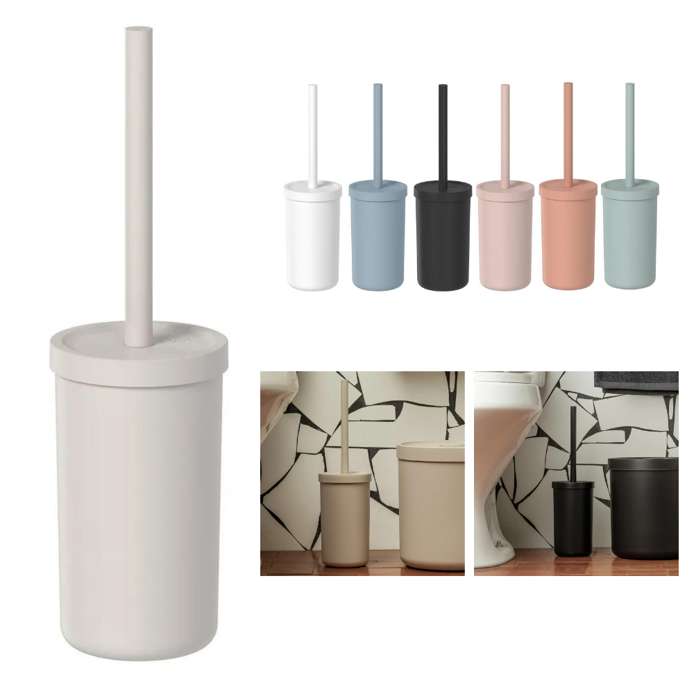Escova de Banheiro Sanitaria Bold Com Suporte E Tampa Ou Cores Fosco - Decoração Elegante - Home & Living