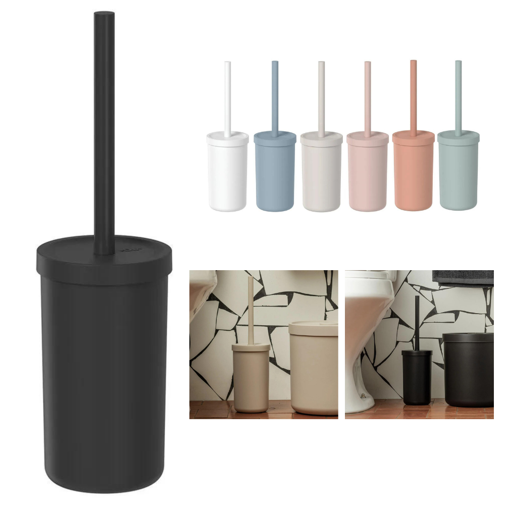 Escova de Banheiro Sanitaria Bold Com Suporte E Tampa Ou Cores Fosco - Decoração Elegante - Home & Living
