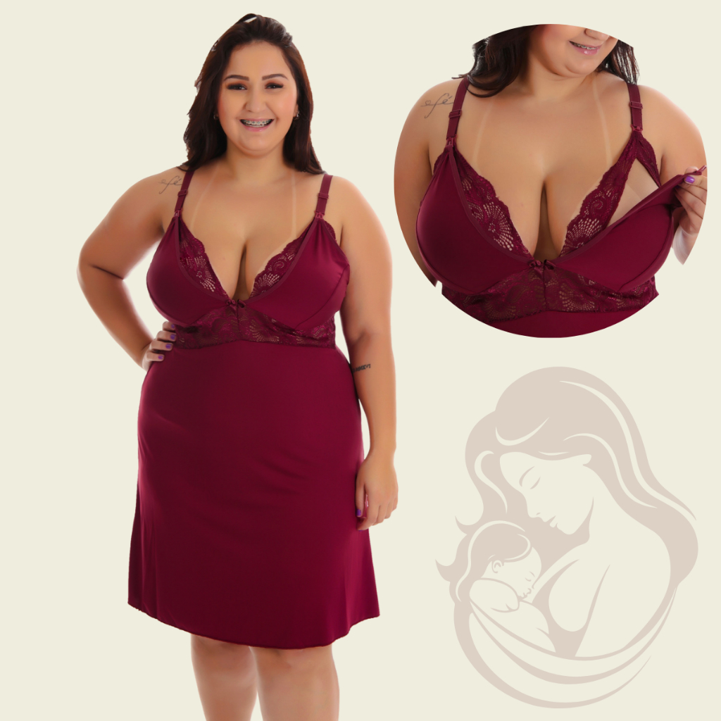 Camisola Amamentação Plus Size Pós Parto Gestante em Oferta na Shopee