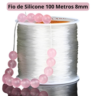 Fio De Silicone Para Pulseira Transparente 8mm com 100 Metros Fio de silicone elástico Bijuteria em Oferta na Shopee