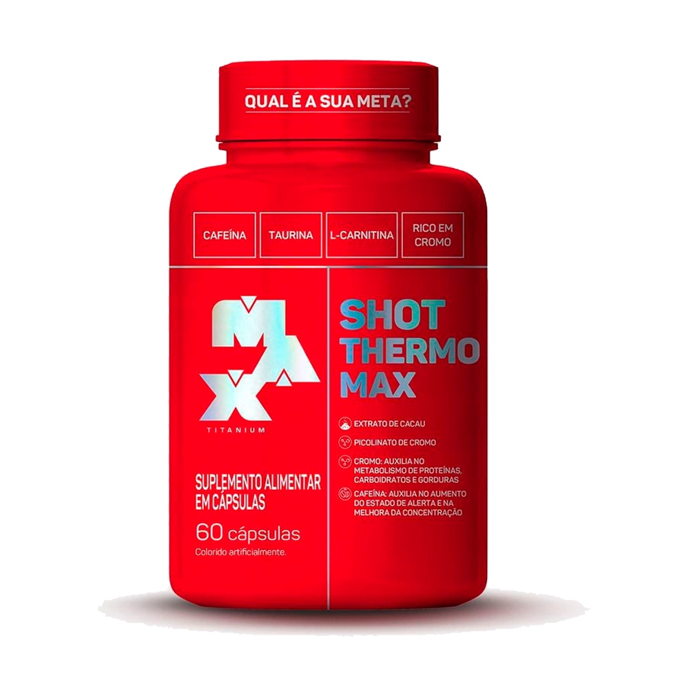 Termogênico Shot Thermo - 60 Cápsulas - Max Titanium - Health