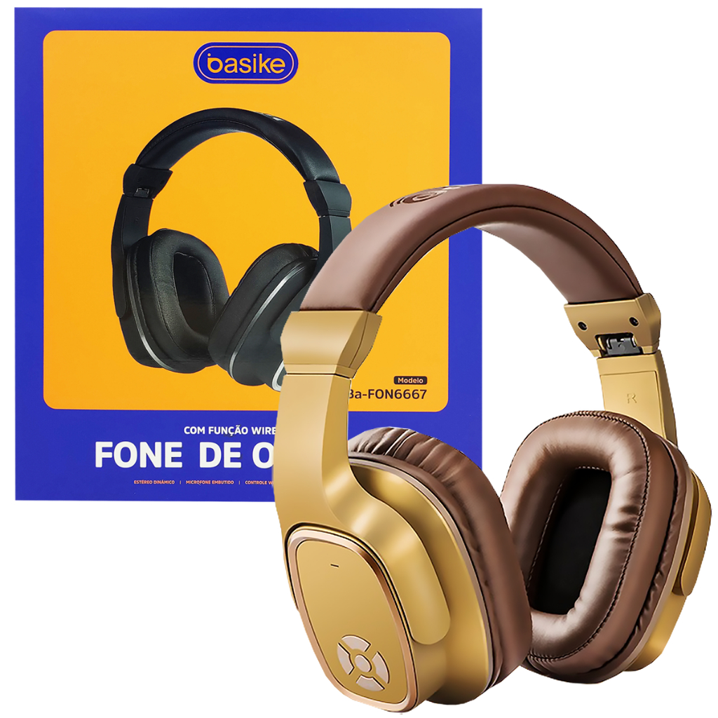 Fone de Ouvido Sem Fio Bluetooth Alto Falante Headphone Viva Voz Potente Grave