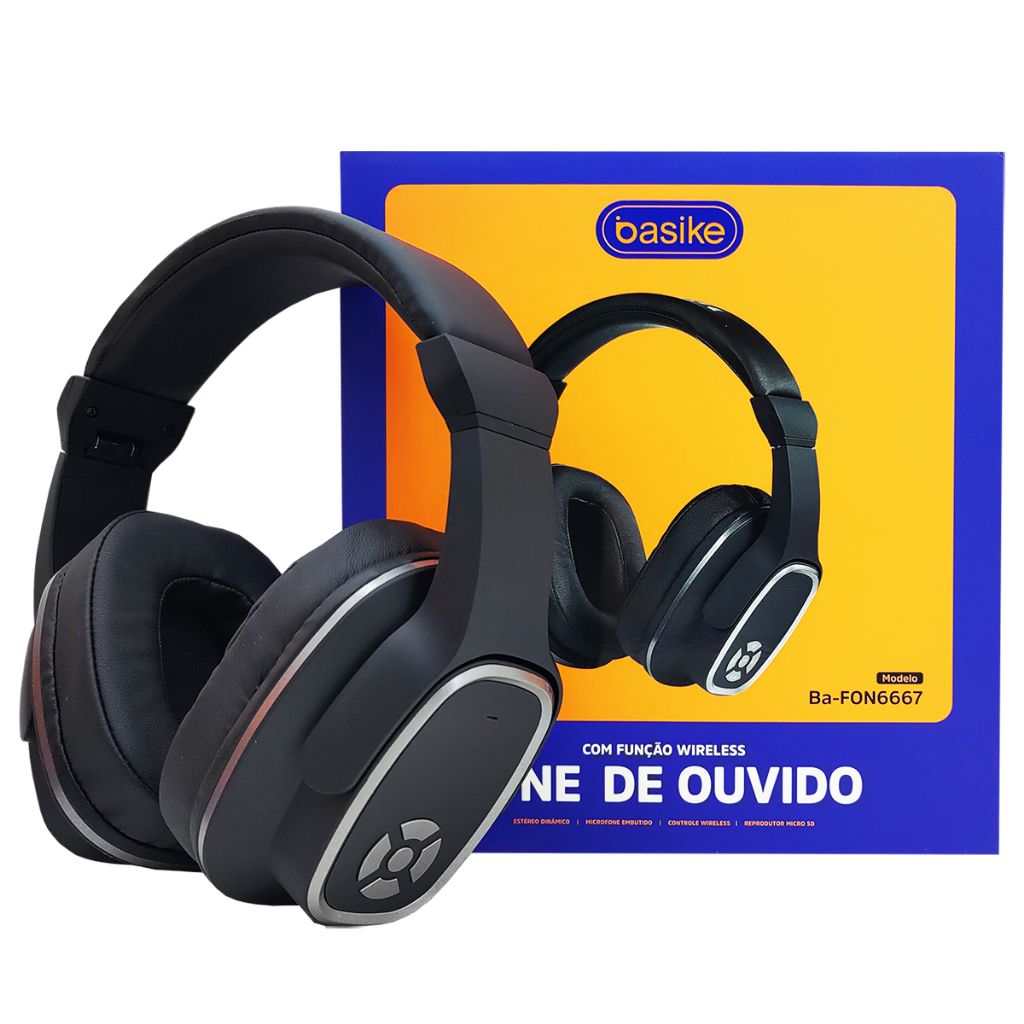 Fone de Ouvido Sem Fio Bluetooth com Função Fone e Caixa de Som Basike 100% Original - Audio