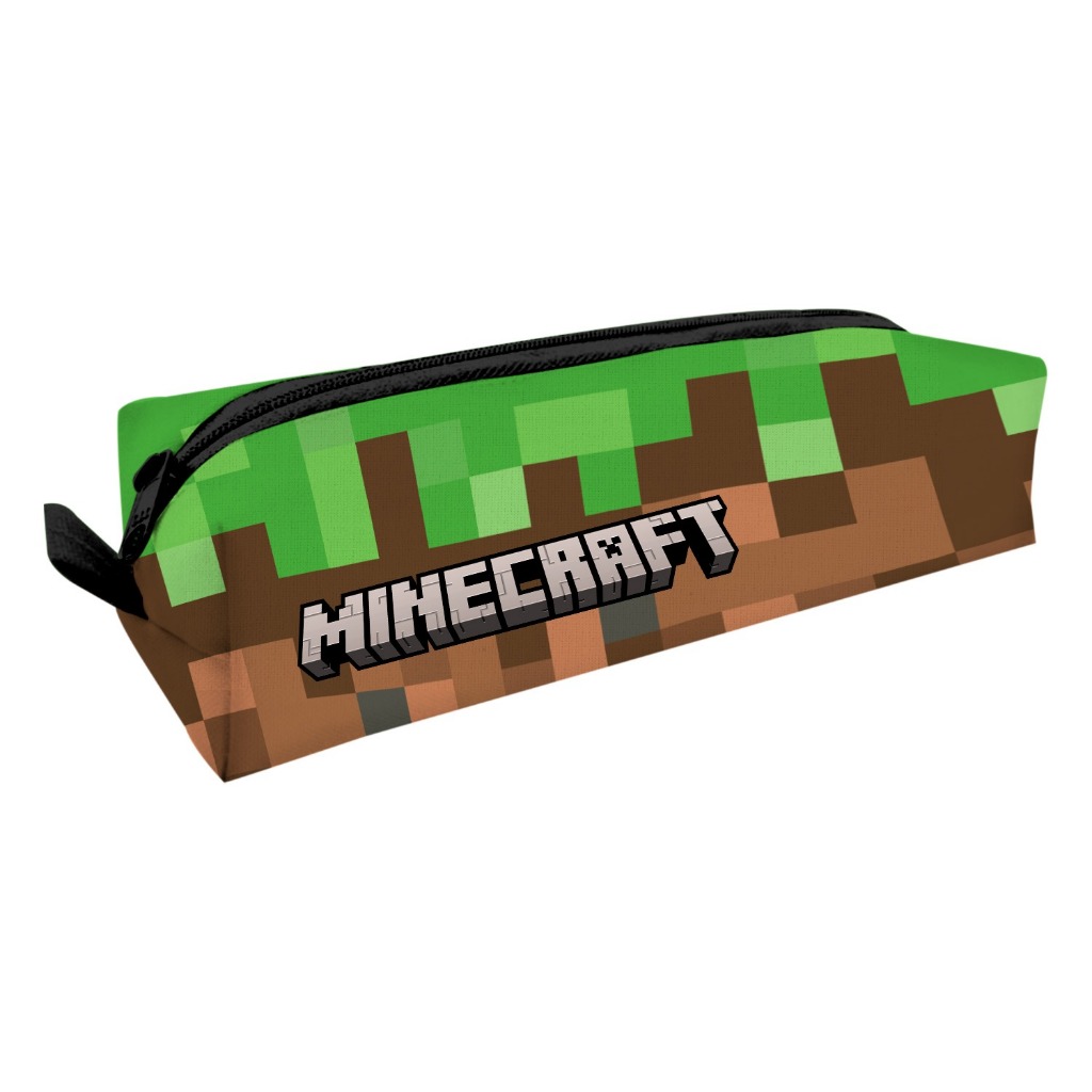 Kit Bolsa Escolar Mochila Minecraft Reforçada Com Rodinha e Estojo Resistente Ajustável Infantil