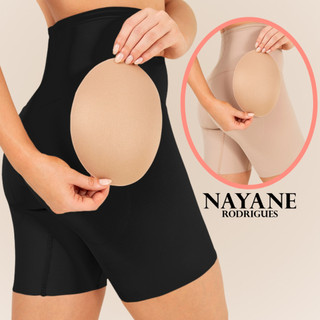 Bermuda Cintura Alta Bundex Bojo Removível Nayane Rodrigues Modeladora Corte a Laser Confortável em Oferta na Shopee