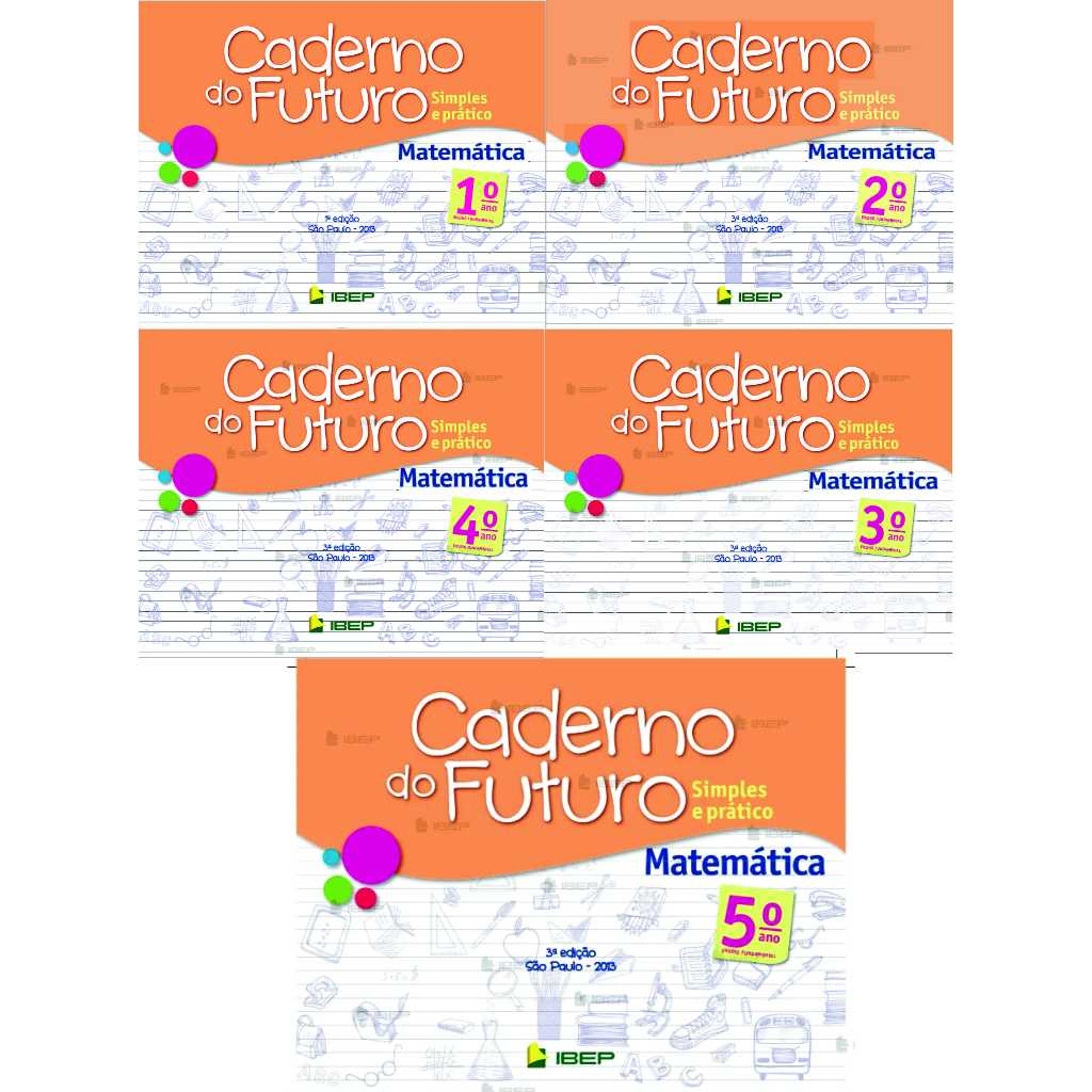 Kit Caderno Do Futuro De Matemática 1° ao 5° Ano  do Professor - IBEP
