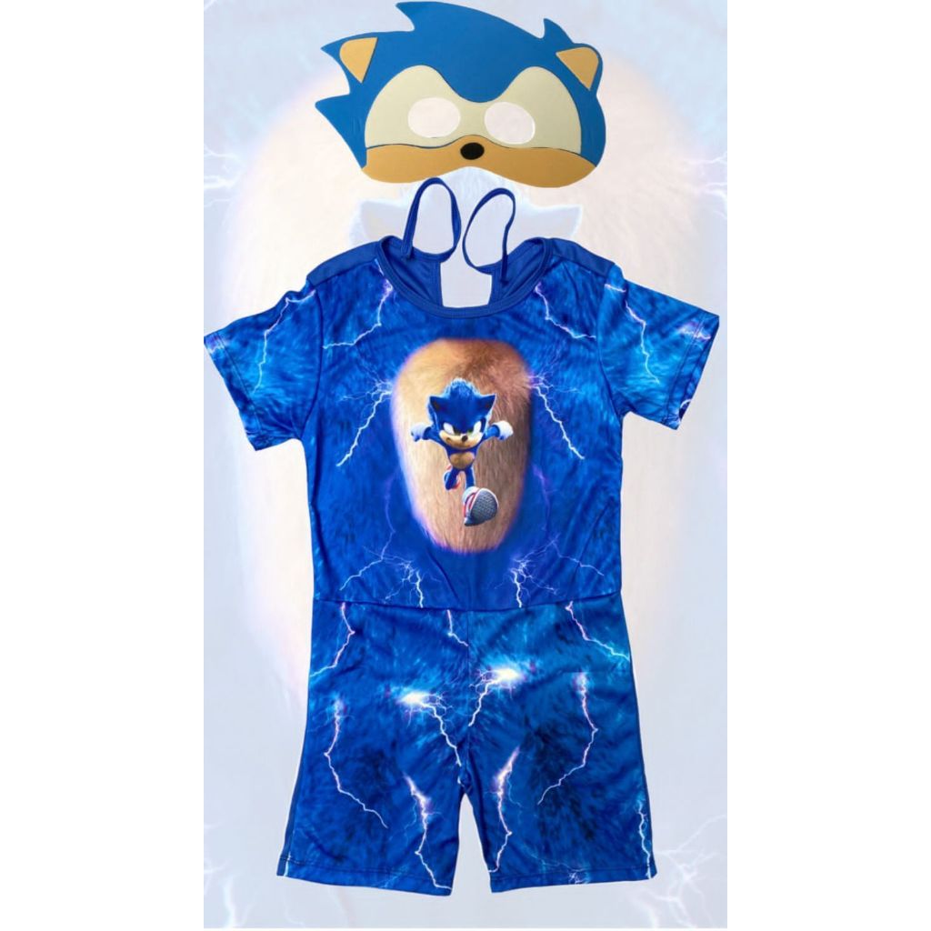 Fantasia Roupa Sonic Menino Aniversario Festas Infantil Tematico em Oferta na Shopee