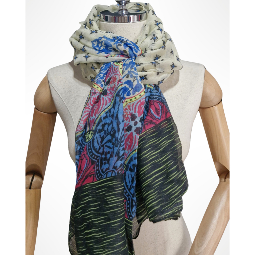 Lenço Cachecol Estampado (Floral) Retângulo Cachecol Xale Encharpe Leve Canga