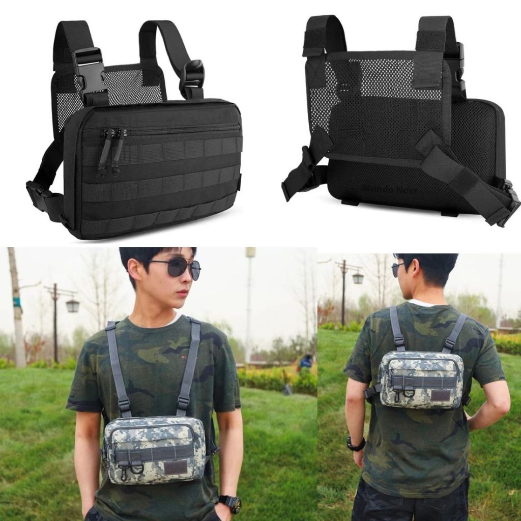 Colete Esportivo Motoboy Bag Mochila Bolsa Peitoral Unissex Masculina Estilo Colete YB-102