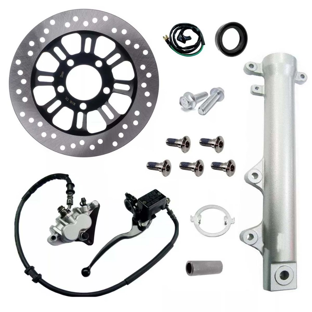 Kit Sistema Freio A Disco Titan 150 2004 A 2008 Pinça Mix 2 Pistão Duplo Sem Cubo Raio Para Instalar Roda Jante Liga Leve Stilo