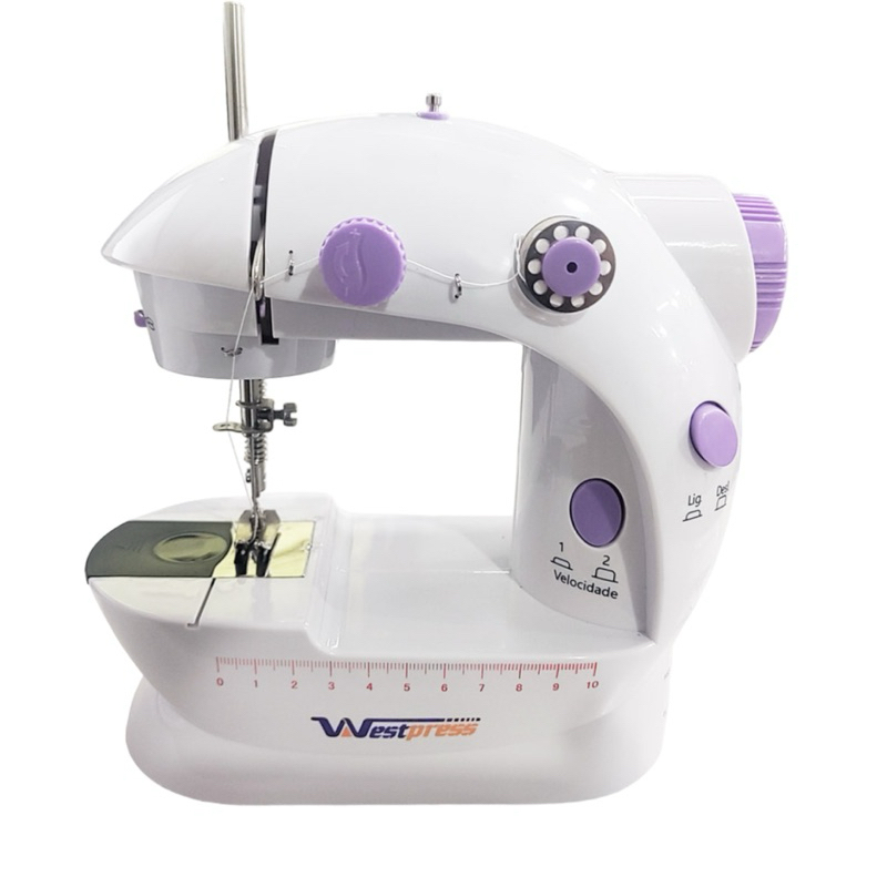 Máquina De Costura Portátil West-202 A Pilha Ou Pedal Bivolt pachwork br