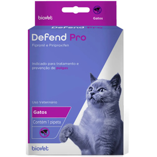 Antipulgas para Gatos Defend Pro até 10kg  Biovet 0.50ml - 1 Pipeta Caixa Lacrada em Oferta na Shopee