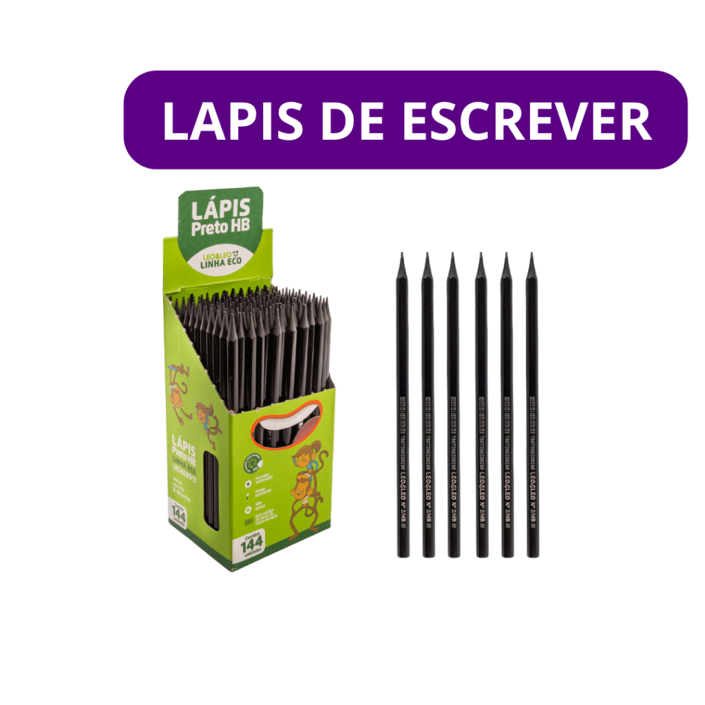 kit 50 Lápis preto HB N:2,lápis de escrever Eco Leo&Leo em Oferta na Shopee