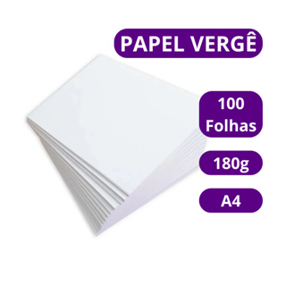 Papel Vergê 180g Texturizado Branco 100 Folhas A4 Premium Masterprint em Oferta na Shopee