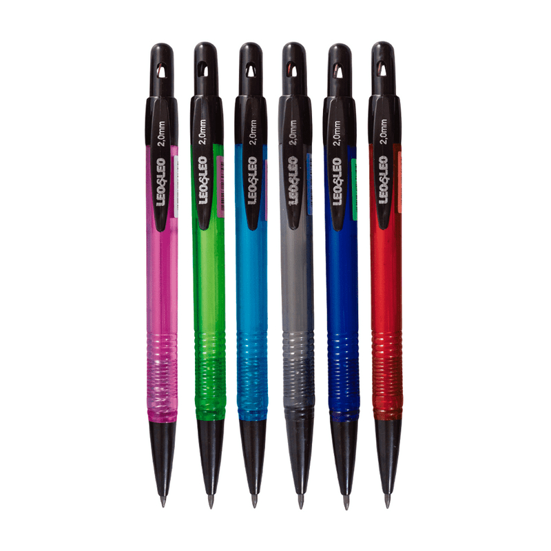 Kit 3 Lapiseira 2.0 Plus + Grafite 2mm Escolar Cores LeoLeo