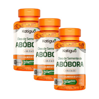 Kit 3 Óleo de Semente de Abóbora  + Vitamina D + Vitamina E 500MG 60CAPS em Oferta na Shopee