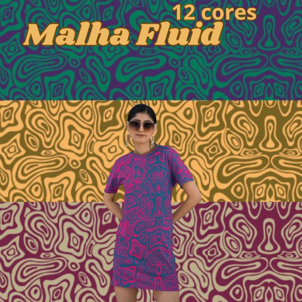 MALHA FLUID ESTAMPADA MANCHAS COLORIDO PARA VESTIDO FEMININO SAIA FEMININA BLUSA SAIDA DE PRAIA CALCA